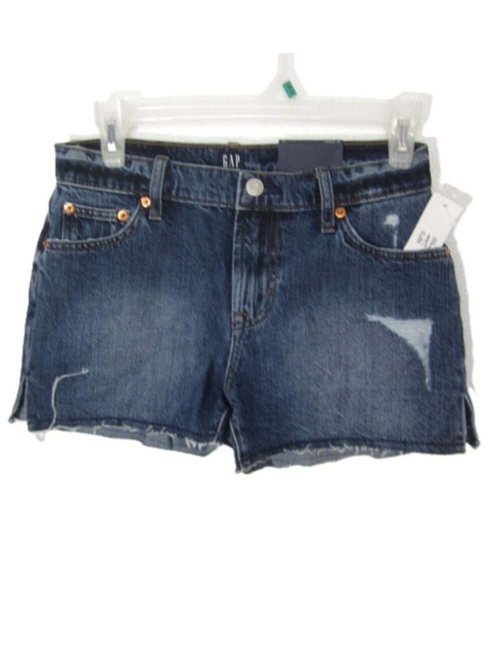 GAP Women's NEW Size 24 3" Blue Denim Shorts Cutoff Distressed Mid Rise Easy Fit